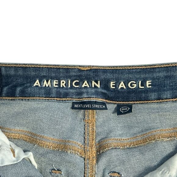 American Eagle Next Level High-Waisted Skinny Kick Jeans Blue Size 2 - Picture 12 of 16